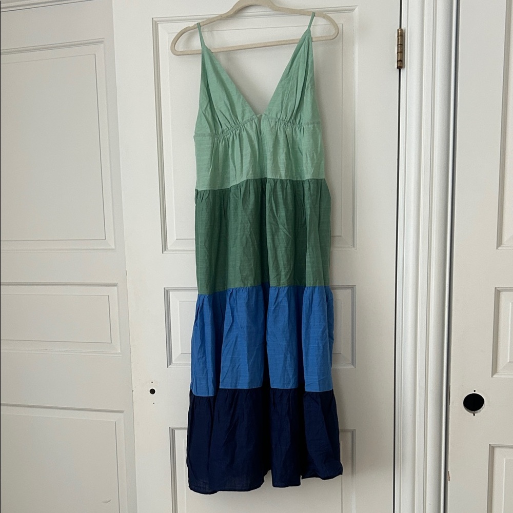 Banana Republic Green and Blue Maxi Dress
